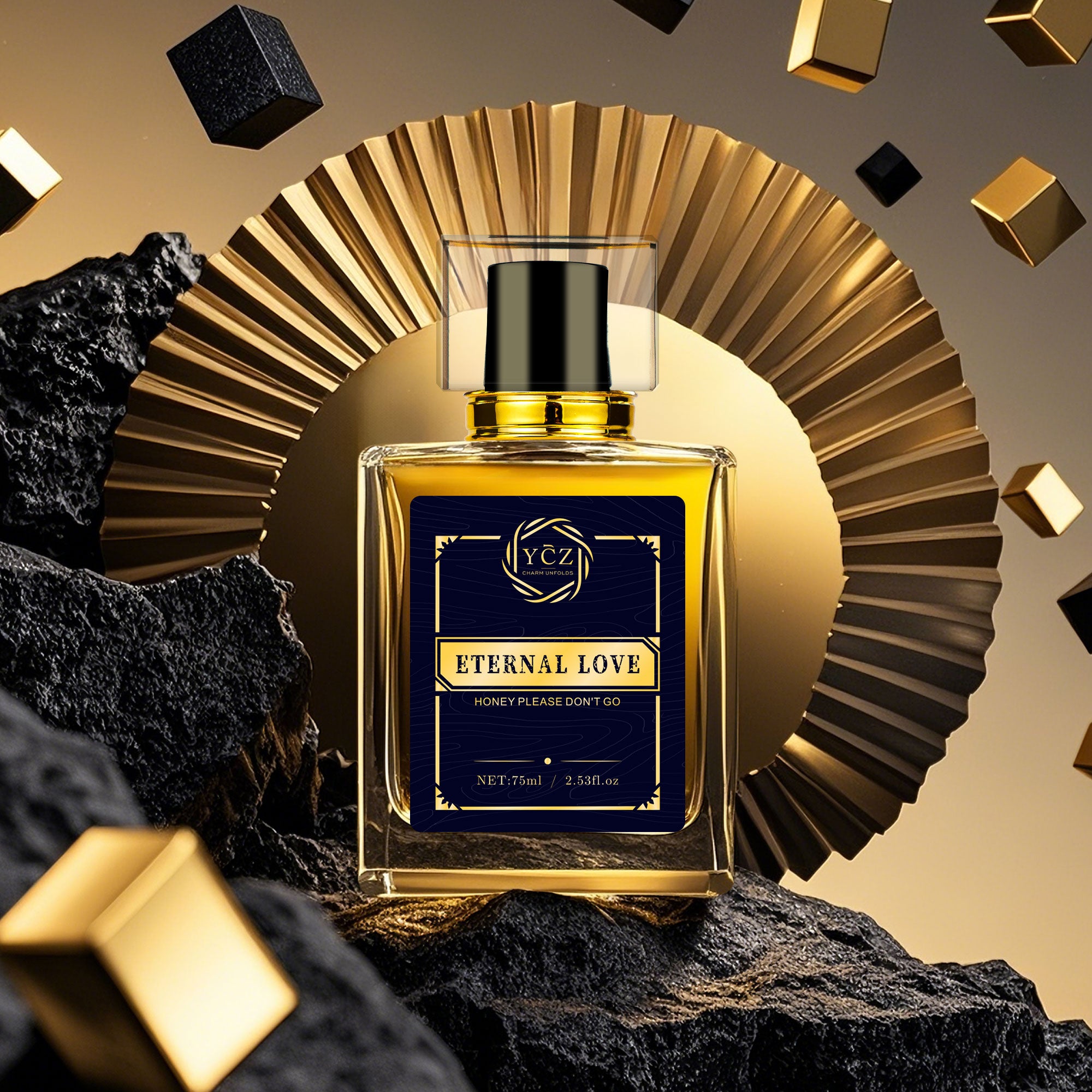 YCZ ETERNAL LOVE Cologne, Long Lasting perfume,with Musk, Ambergris, Jasmine, Rose, Patchouli, and Vanilla Fragrance,Gift2.6oz (75ml) Fragrance
